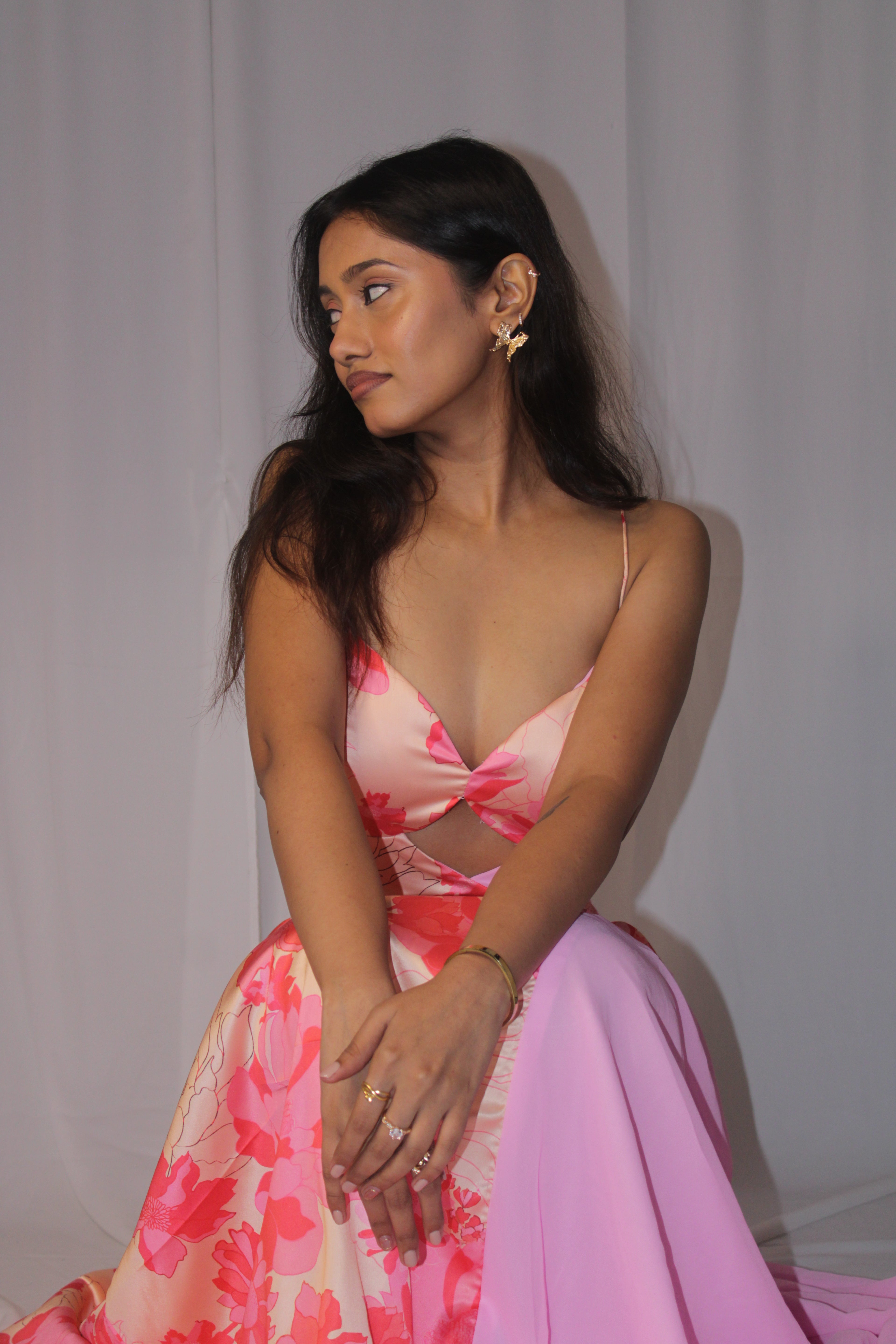 Aurora Dress - Floral Pink Dress