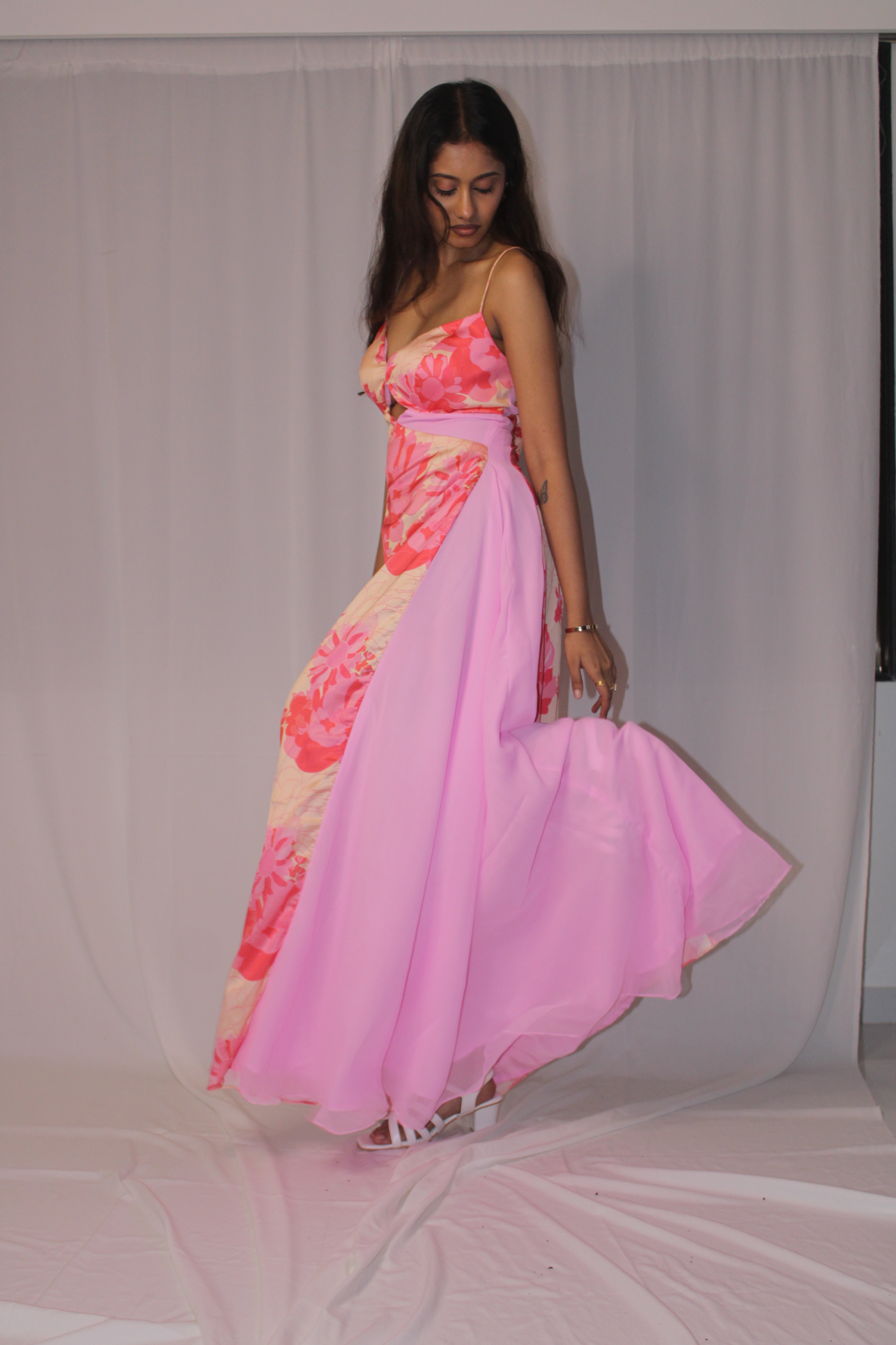 Aurora Dress - Floral Pink Dress