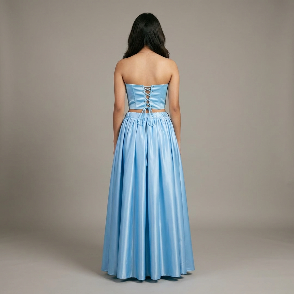 Mint Condition - Sky Blue Satin Corset Set
